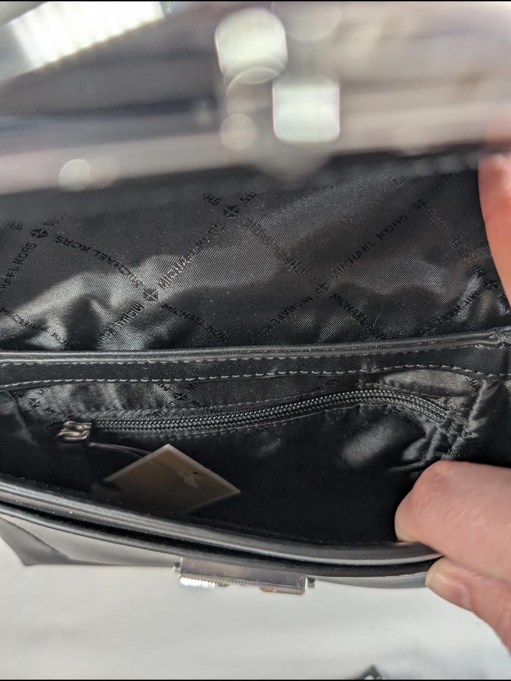 NWT‎ Michael Kors black and silver chain detail purse - Picture 7 of 10